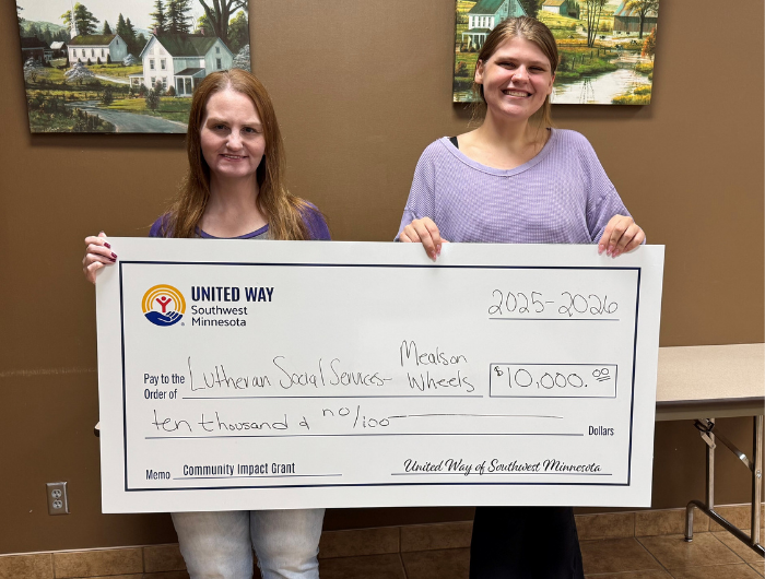 Lutheran Social Services Big Check Photo