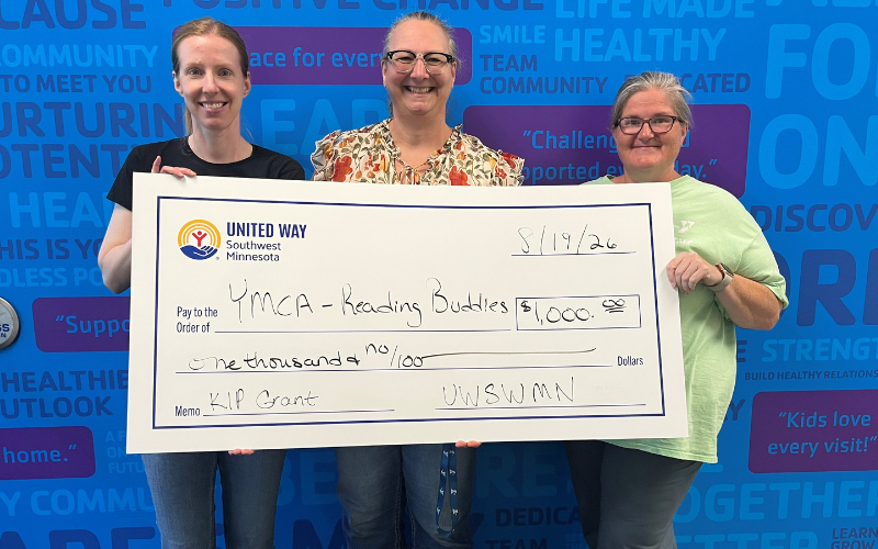 Marshall Area YMCA receiving big check