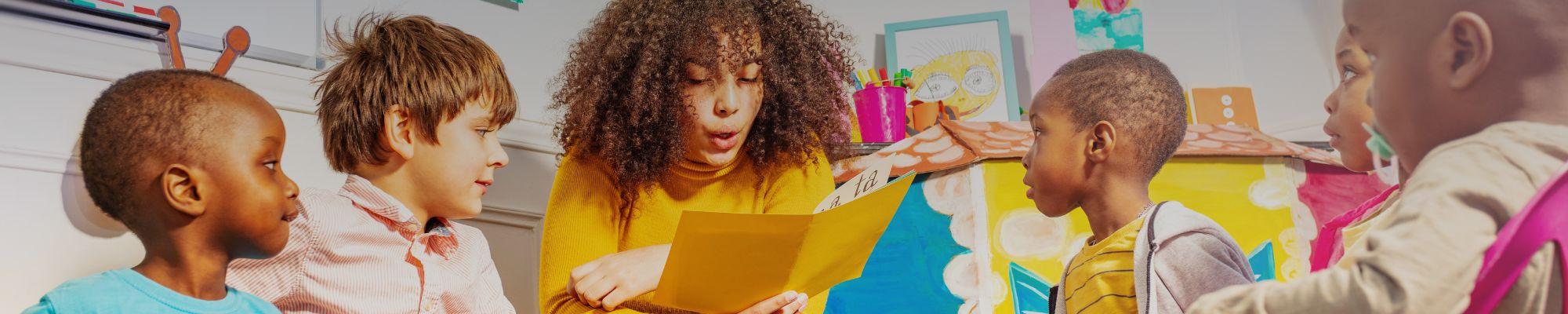 teacher reading to students